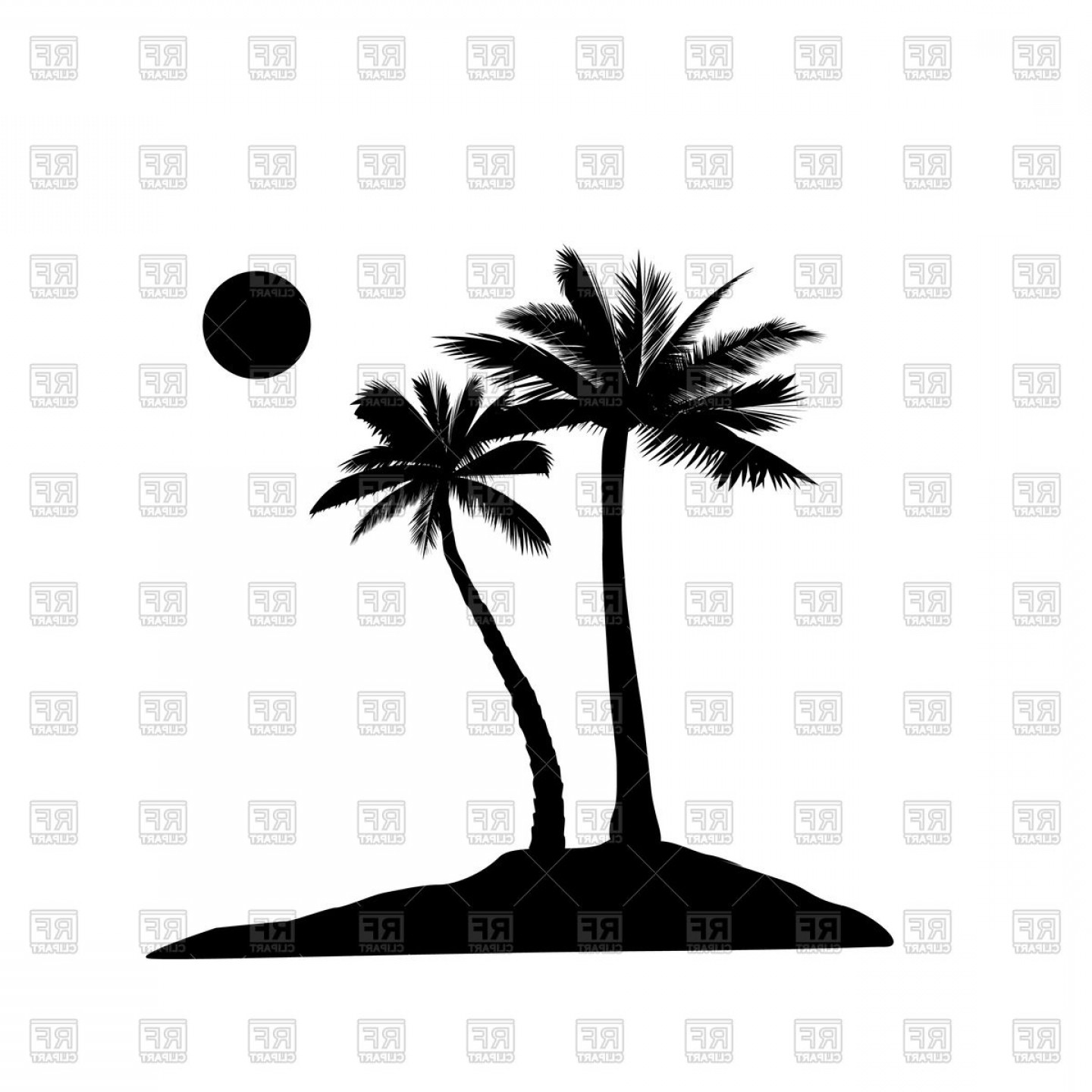 1440x1440 Palm Tree Silhouette Vector Clipart Handandbeak