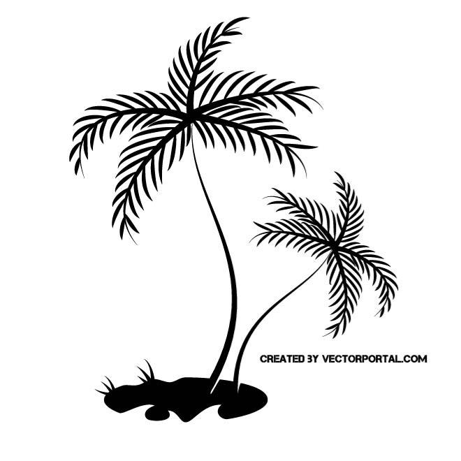 660x660 Palm Tree Silhouette Vector