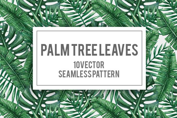 Palm Tree Leaves Seamless Pattern 580x386 Palm Tree Leaves Seamless Pattern