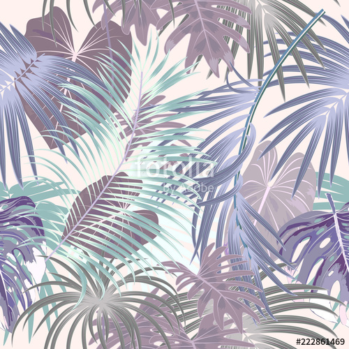 Seamless Pattern Of Leaves Monstera Tropical Leaves Of Palm Tree 500x500 Seamless Pattern Of Leaves Monstera Tropical Leaves Of Palm Tree