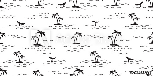 Palm Tree Coconut Tree Seamless Pattern Shark Fin Dolphin Whale 500x250 Palm Tree Coconut Tree Seamless Pattern Shark Fin Dolphin Whale