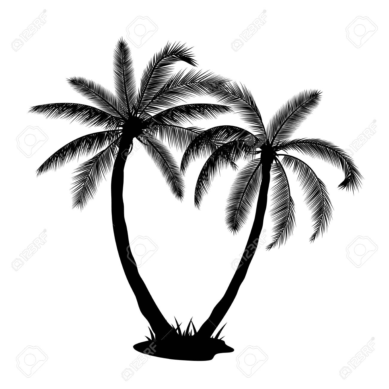 1300x1300 Huge Collection Of 'coconut Tree Silhouette Vector' Download More
