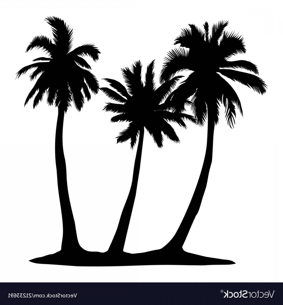 Palm Tree Silhouette Vector at Vectorified.com | Collection of Palm ...