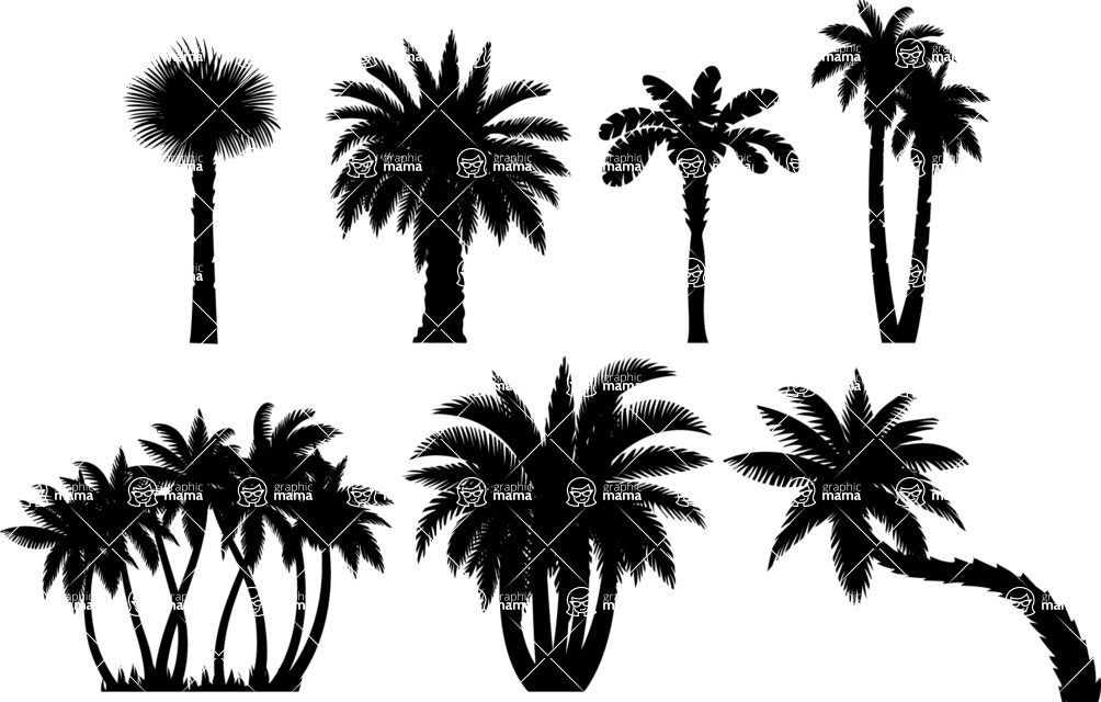 1004x640 Vector Silhouettes Mega Bundle Graphicmama Palm Tree