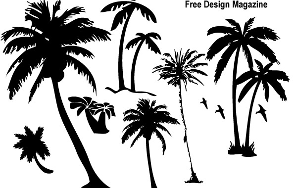 600x380 Free Vectors Palm Trees Silhouettes