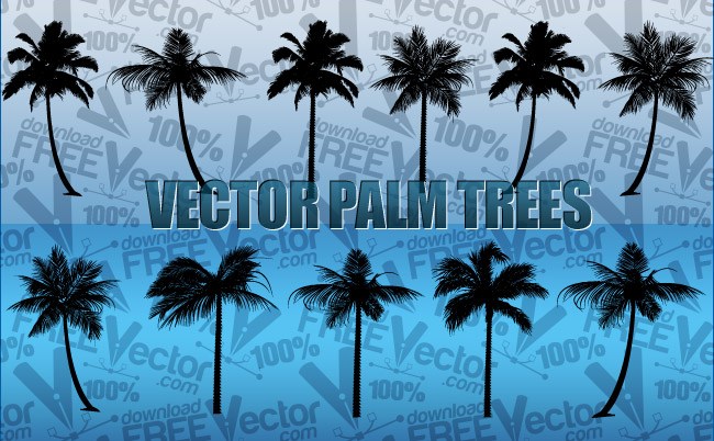 Palm Tree Silhouettes Vector Free 650x402 Palm Tree Silhouettes Vector Free