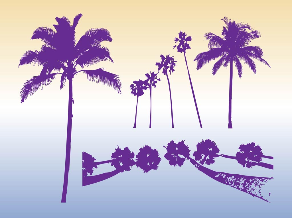 Palm Trees Silhouettes Vector Art Graphics 1024x765 Palm Trees Silhouettes Vector Art Graphics