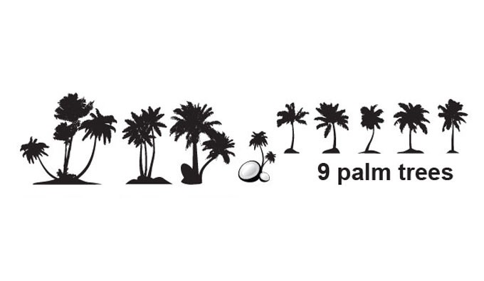 680x395 Palm Tree Vectors Set Vectorish