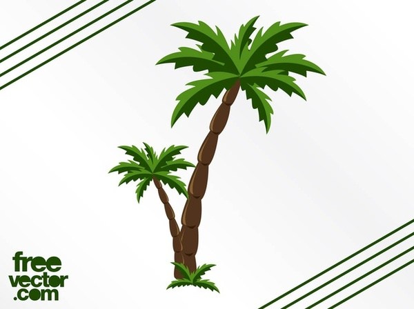 Palm Tree Silhouettes Vector Free 600x448 Palm Tree Silhouettes Vector Free