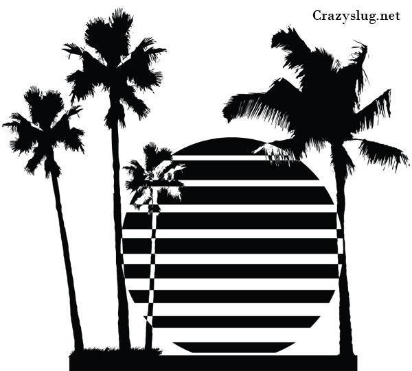 600x541 Palm Tree Silhouettes Vector Free