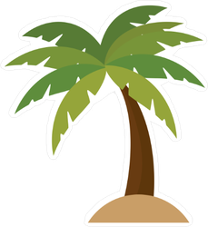 229x250 Palm Tree Vector Cartoon Sticker