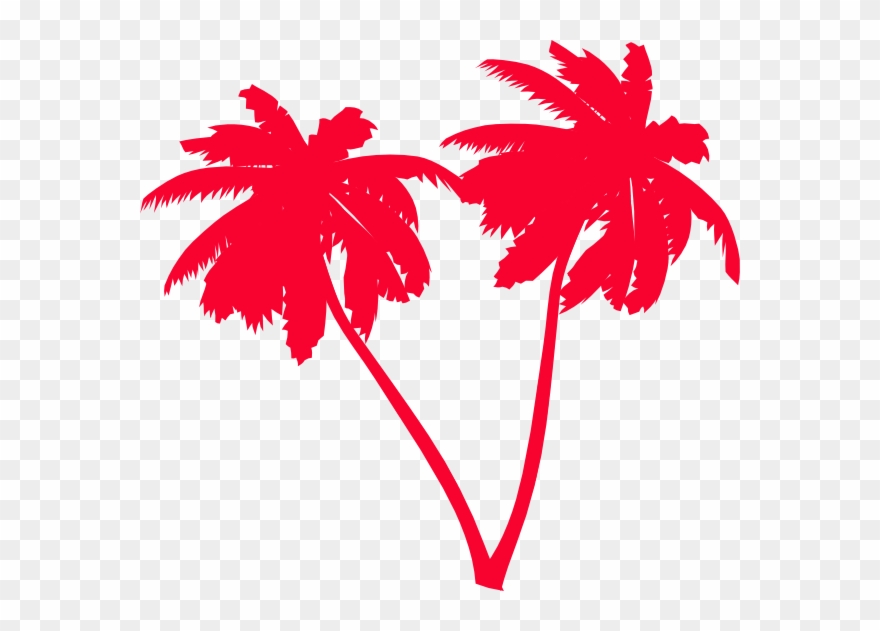 880x631 Red Palm Tree Vector Clipart