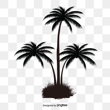 360x360 Black Palm Tree Pattern, Tree Clipart, Coconut Tree, Grow Png