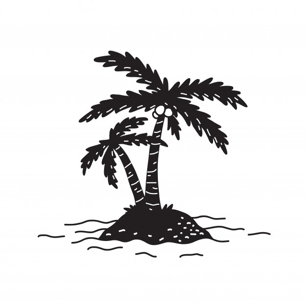 626x626 Palmera Vector Isla Coco Oceano Descargar Vectores Premium