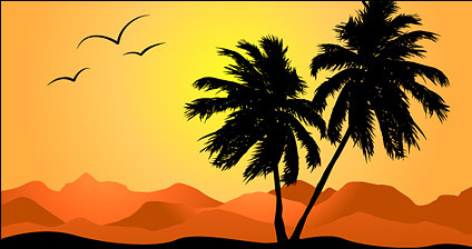 424x224 Palmeras Free Vector Download