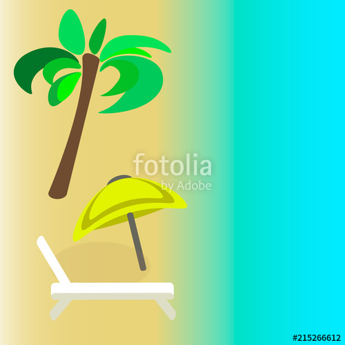 500x500 Playa, Verano, Vector, Fondo Veraneo, Texto, Palmera, Sombrilla