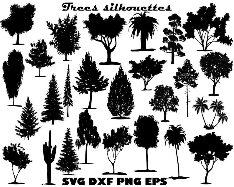 794x635 Tree Silhouette Tree Clipart Tree Vector Trees Tree Etsy