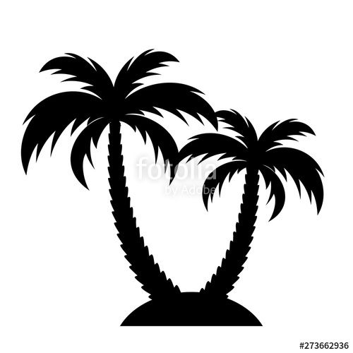 500x500 Tropical Island With Palm Trees Vector Icon Stock Image