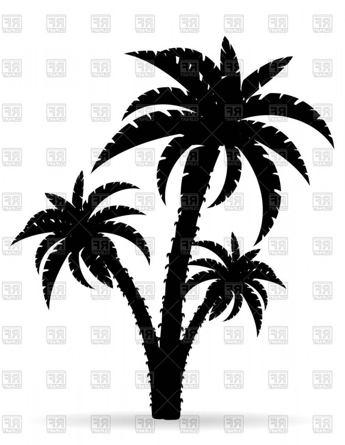 1119x1440 Cartoon Palm Tree Black Outline Silhouette Vector Clipart Soidergi