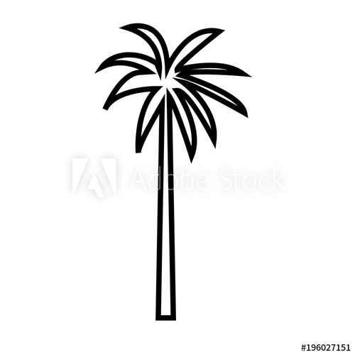 500x500 Palmetto Tree Outline On White Background