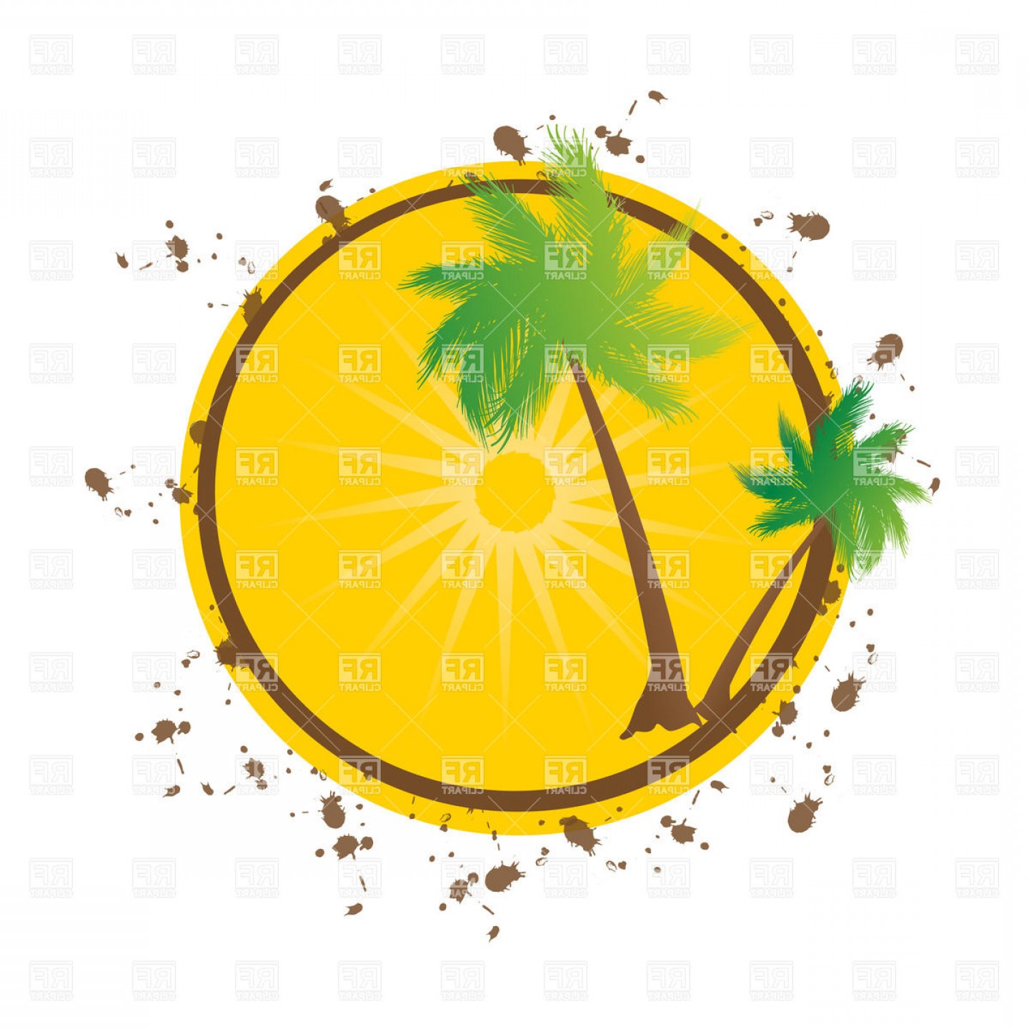 1440x1440 Summer Background With Grunge Palms Vector Clipart Cqrecords