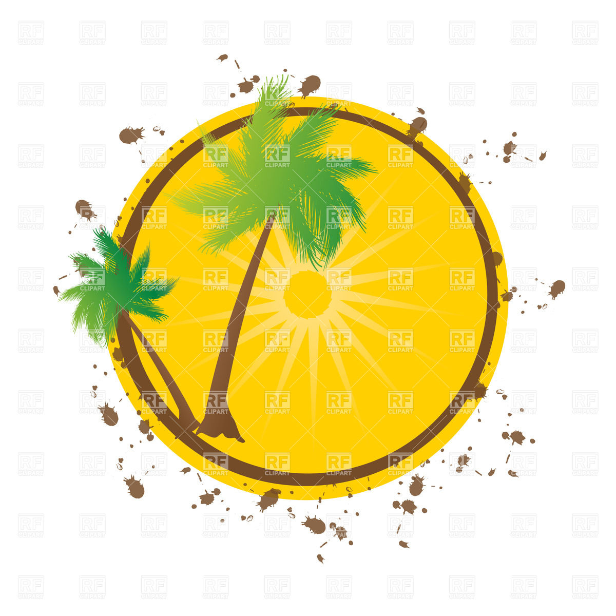 1200x1200 Summer Background With Grunge Palms Vector Image Of Plants