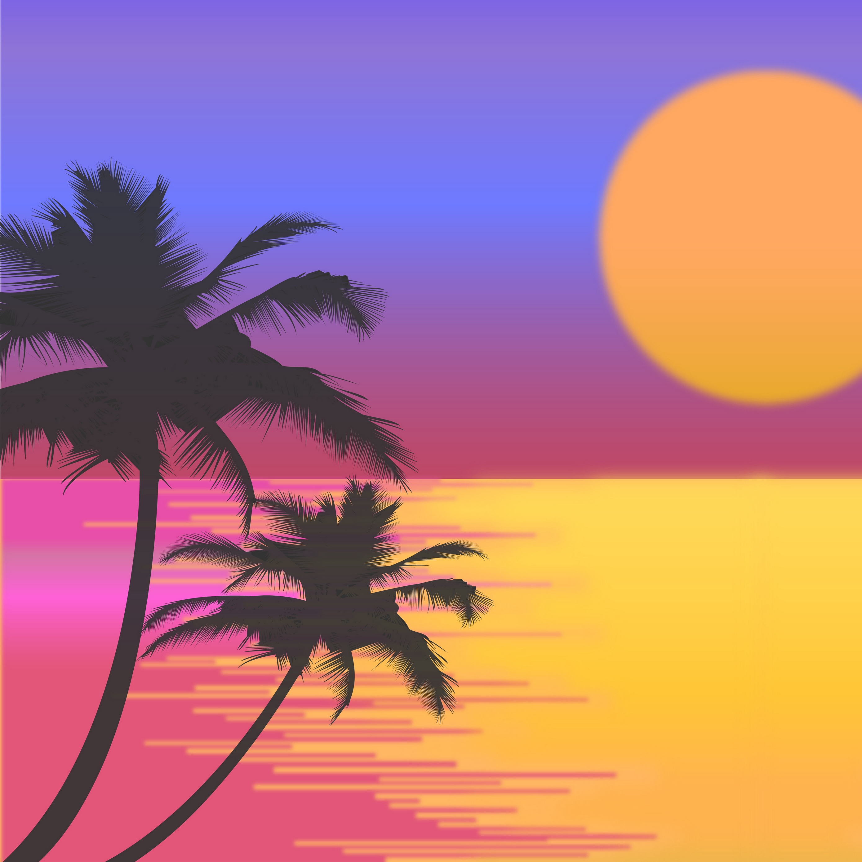 2780x2780 Download Wallpaper Palms, Vector, Art Ipad Air, Ipad Air