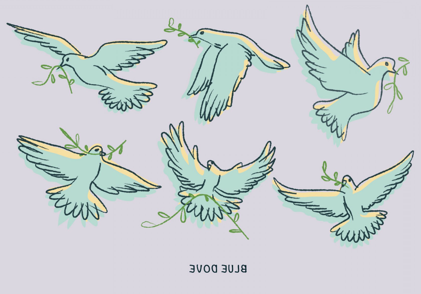 White Blue Dove Paloma Doodle Illustration Vector Createmepink 1680x1176 White Blue Dove Paloma Doodle Illustration Vector Createmepink