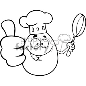Royalty Free Rf Clipart Black And White Chef Egg Cartoon 300x300 Royalty Free Rf Clipart Black And White Chef Egg Cartoon