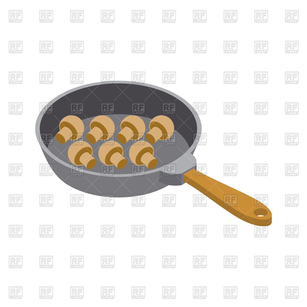 Mushrooms Champignons On Frying Pan Vector Image Of Food 1200x1200 Mushrooms Champignons On Frying Pan Vector Image Of Food