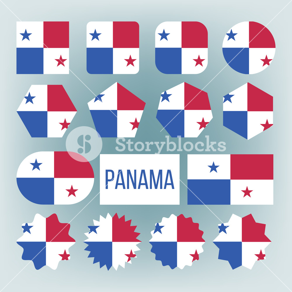 1000x1000 Panama Flag Set Vector Official Panama Flag Flat Symbol