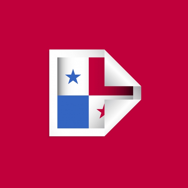 640x640 Panama Label Flags Vector Template Design Illustration, Panama