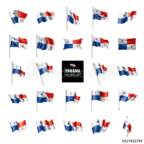 500x500 Panama Flag, Vector Illustration On A White Background