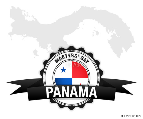 500x417 Panama Martyrs Day Panama Flag And Map Vector Stock Image