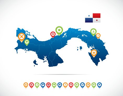 470x366 Panama Vector Map Premium Clipart