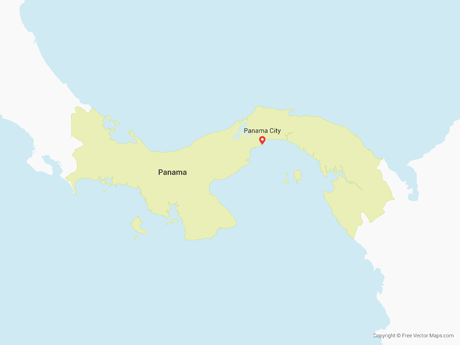 460x345 Vector Map Of Panama Free Vector Maps