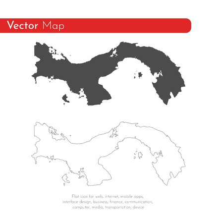 450x450 Vector Map Panama Isolated Vector Illustration Black On White