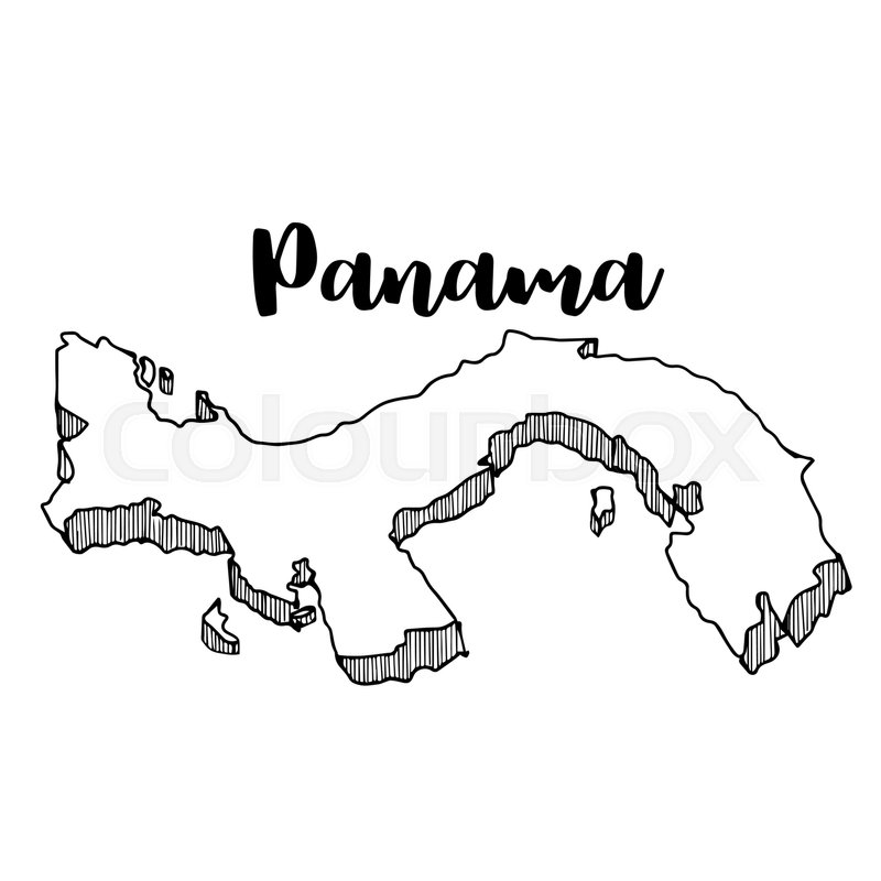 800x800 Hand Drawn Of Panama Map, Vector Stock Vector Colourbox