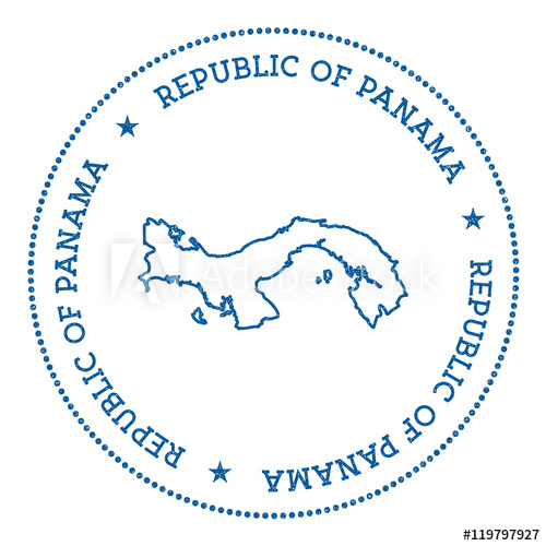 500x500 Panama Vector Map Sticker Hipster And Retro Style Badge
