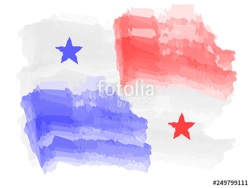 500x375 Watercolor Flag Of Panama Vector Illustration Design Stock Image