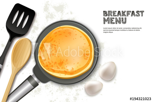 Cooking Pancake Vector Illustration Top View Realistic Pan 500x334 Cooking Pancake Vector Illustration Top View Realistic Pan