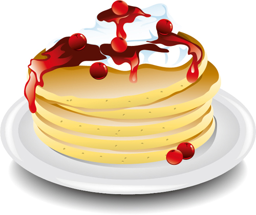 Pancake With Cherry Vector Design 500x421 Pancake With Cherry Vector Design