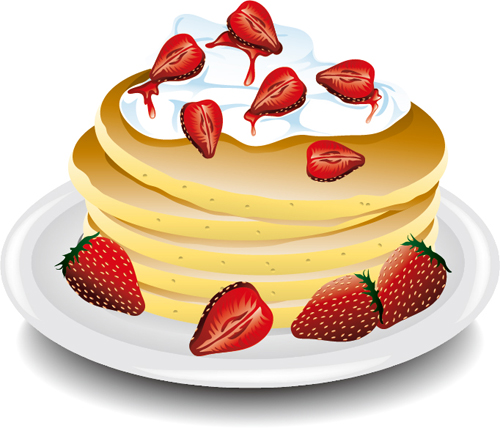 Pancake With Strawberry Vector Material Free Download 500x428 Pancake With Strawberry Vector Material Free Download