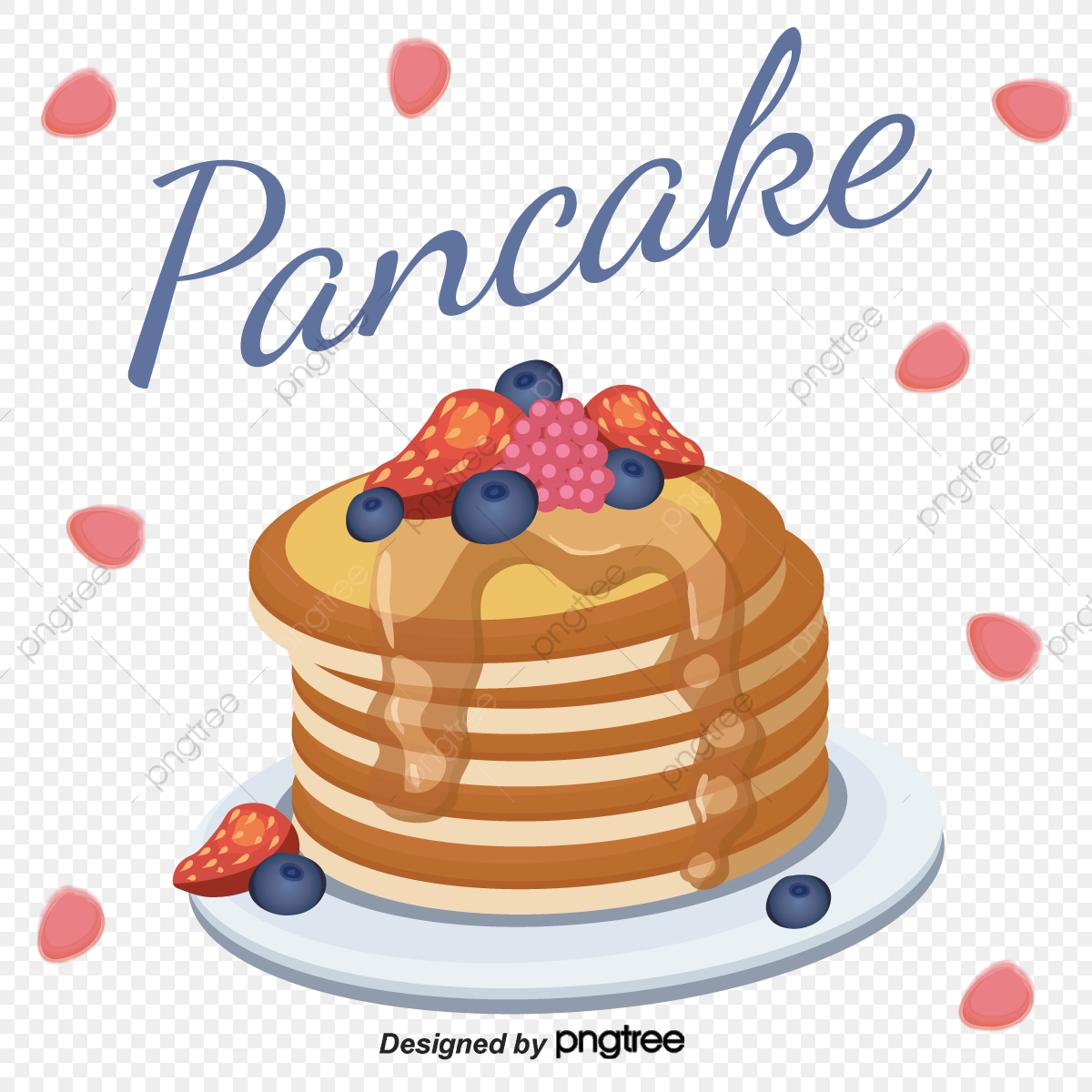 Strawberry And Blueberry Hand Painted Pancakes, A Pancake, Vectors 1200x1200 Strawberry And Blueberry Hand Painted Pancakes, A Pancake, Vectors