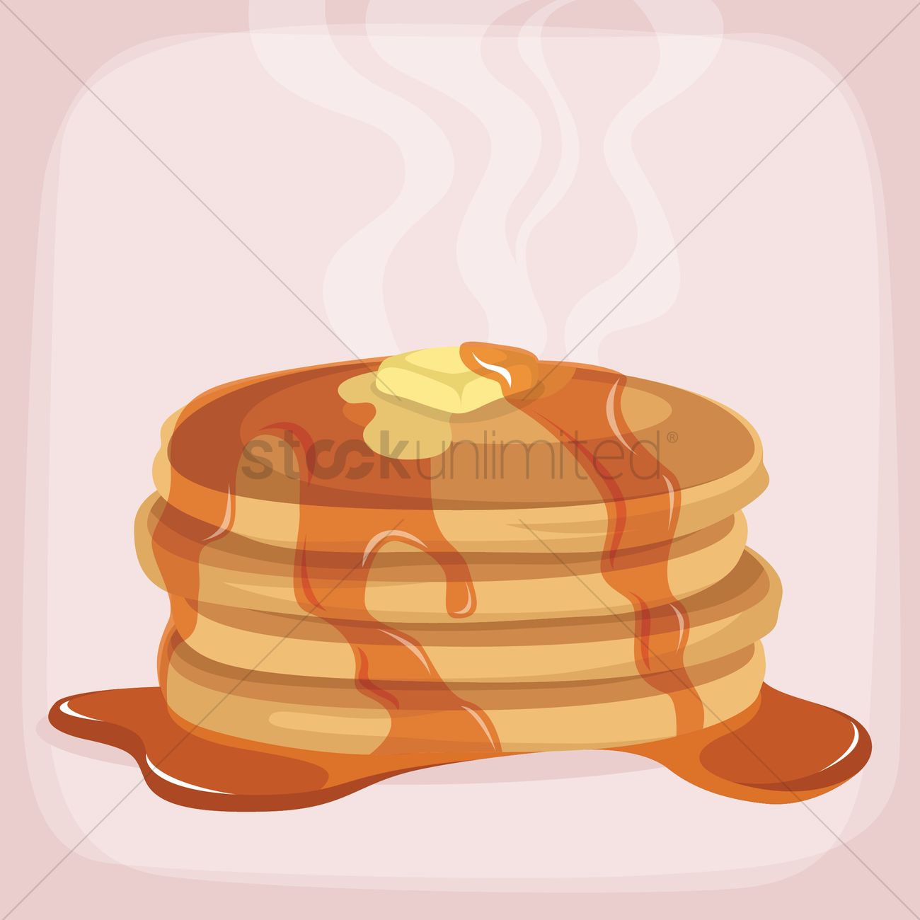 Hot Pancake Vector Image 1300x1300 Hot Pancake Vector Image