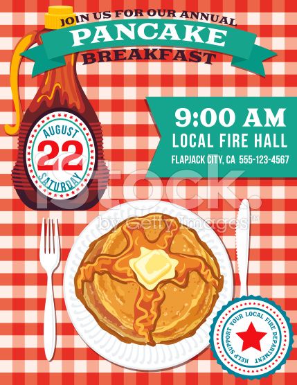 Poster Or Flyer For A Pancake Breakfast Fundraiser Event On A Red 429x556 Poster Or Flyer For A Pancake Breakfast Fundraiser Event On A Red