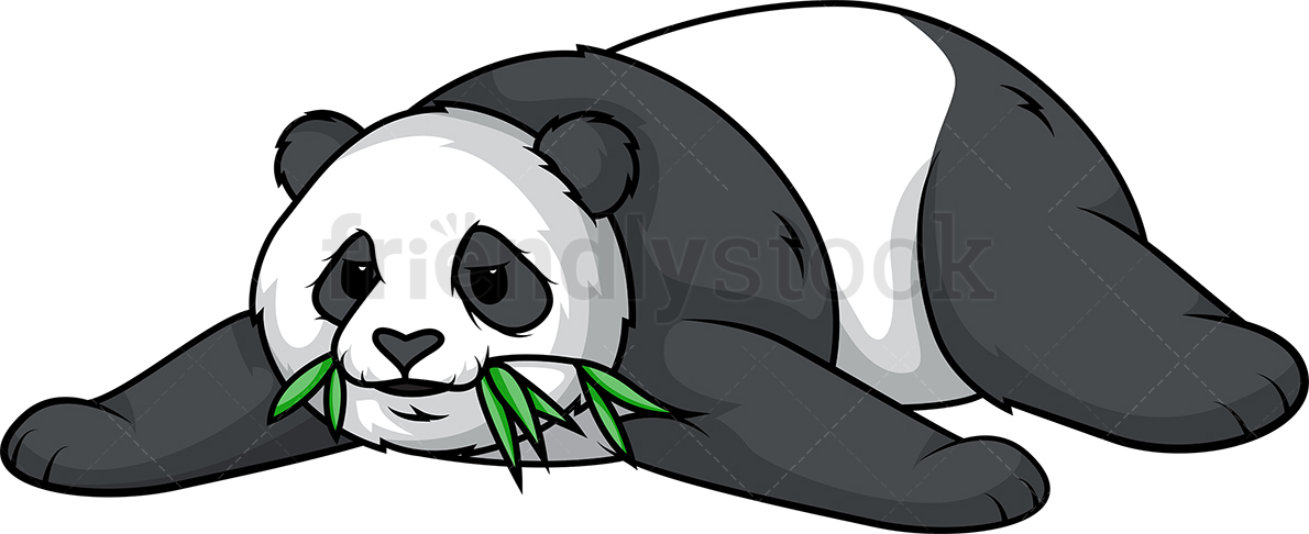Lazy Panda Bear Cartoon Clipart Vector 1190x486 Lazy Panda Bear Cartoon Clipart Vector