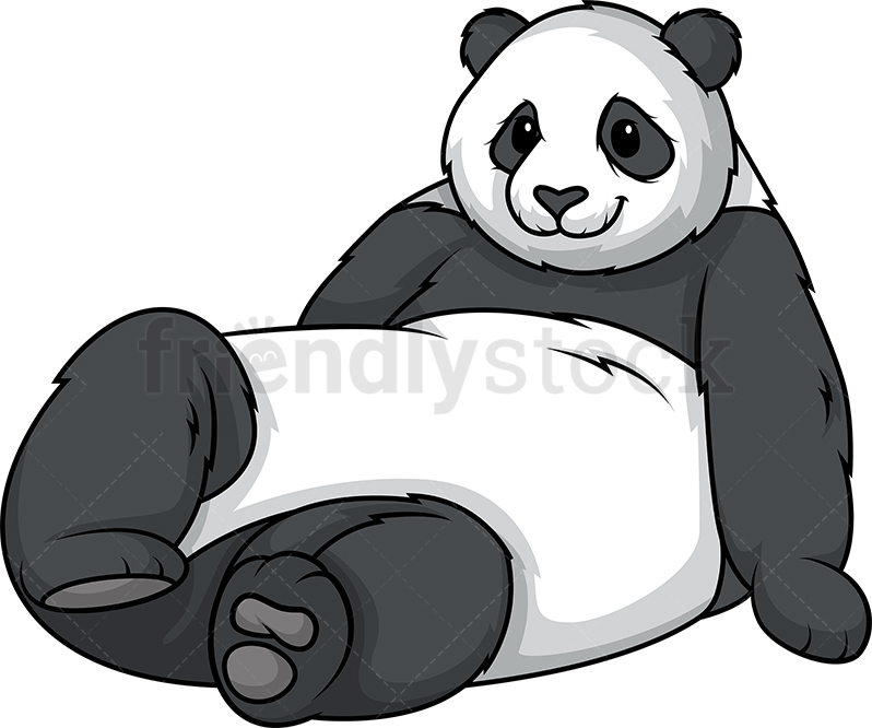 Panda Bear Lying Down Cartoon Clipart Vector 798x666 Panda Bear Lying Down Cartoon Clipart Vector