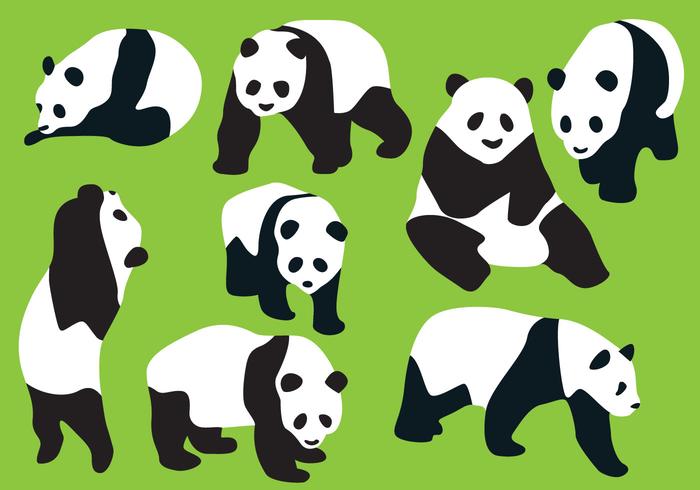 Panda Bear Silhouette Vectors 700x490 Panda Bear Silhouette Vectors