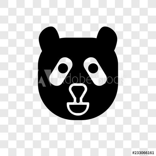 Panda Bear Vector Icon Isolated On Transparent Background, Panda 500x500 Panda Bear Vector Icon Isolated On Transparent Background, Panda